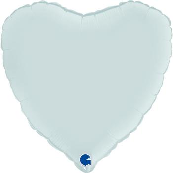 18" Satin Heart Foil Balloon - Pastel Blue