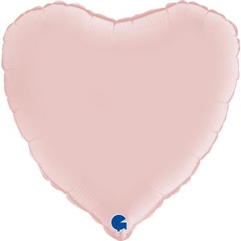 18" Satin Heart Foil Balloon - Pastel Pink Grabo