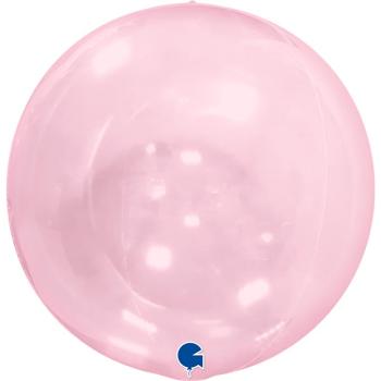 15" 4D Globe Balloon - Clear Pink - Without valve Grabo