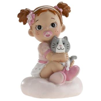 Girl with Cat Cake Topper