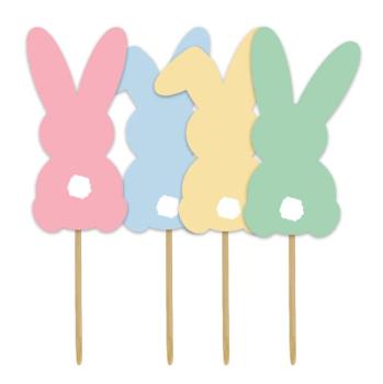 Pastel Bunny CupCake Toppers Anniversary House