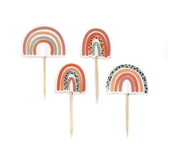 Neutral Rainbow CupCake Toppers