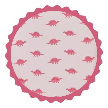 Pink Dinosaur Round Plates