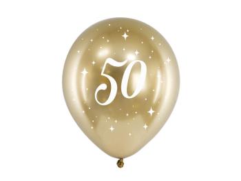 Balões Látex 50 Anos Glossy Gold