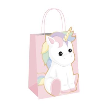Set of 4 Baby Unicorn Gift Bags Tim e Puce