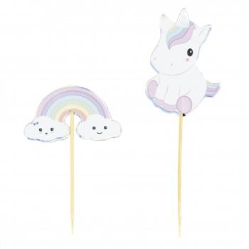 Baby Unicorn CupCake Toppers Tim e Puce