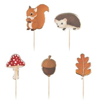 Forest CupCake Toppers Tim e Puce