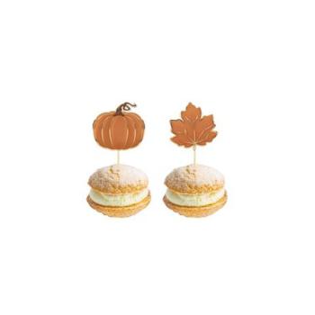 Autumn CupCake Toppers Tim e Puce