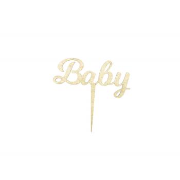 Wooden Baby Cake Topper Tim e Puce