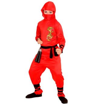 Red Ninja Child Costume - Size 2-3 Years Widmann