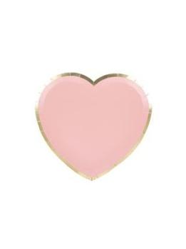 Pink Heart Plates with Gold Rim Tim e Puce
