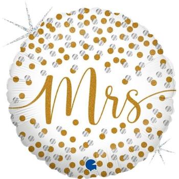 Foil Balloon 18" Mrs Glitter Holographic Dots