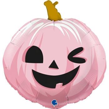 22" Fun Pink Pumpkin Foil Balloon Grabo
