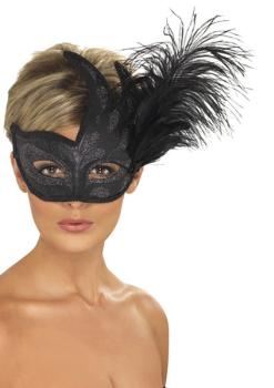 Mask with Black Feather Smiffys