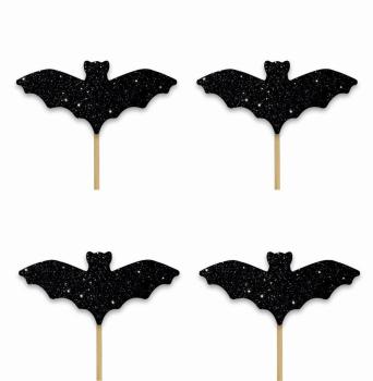 Black Bat CupCake Toppers with Glitter