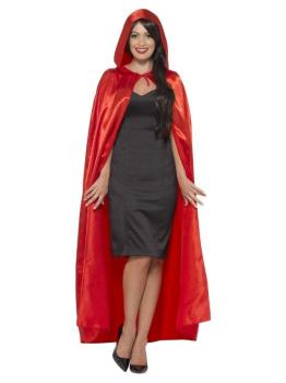 Red Satin Hooded Cape