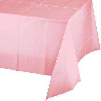 Plastic Tablecloth - Baby Pink