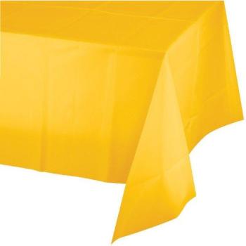Toalha de Mesa Plástico - Amarelo Torrado
