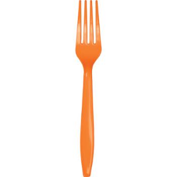 24 Plastic Forks - Orange Creative Converting