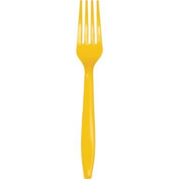 24 Plastic Forks - Roast Yellow