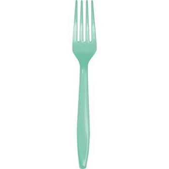 24 Plastic Forks - Mint Green