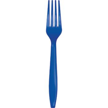 24 Plastic Forks - Cobalt Blue