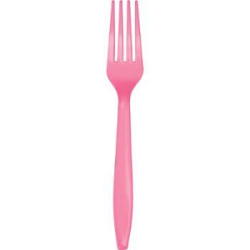 24 Plastic Forks - Pink