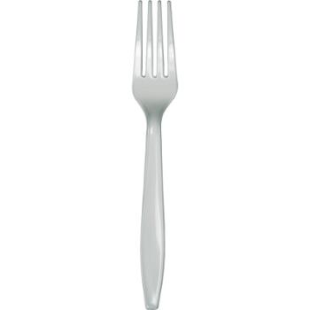 24 Plastic Forks - Silver