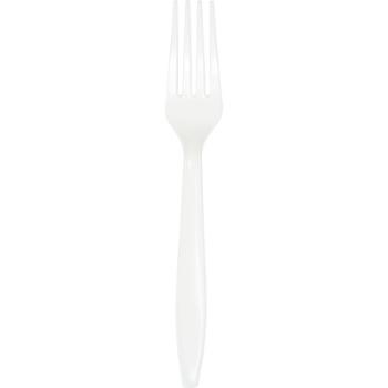 24 Plastic Forks - White