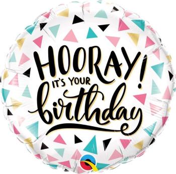 Foil Balloon 18" Hooray It´s your Birthday Qualatex