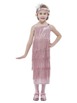 Pink Flapper Costume 1920s - 10-12 Years Smiffys