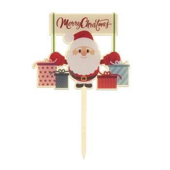 Merry Christmas Santa Claus Cake Topper with Gifts deKora