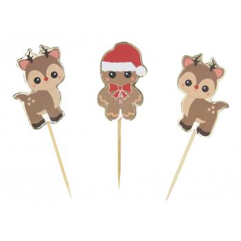 Reindeer and Gingerbread CupCake Toppers