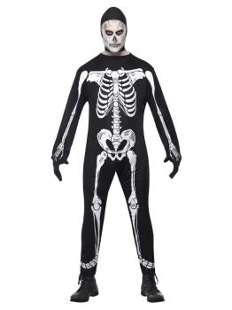 Fato Esqueleto Preto Adulto - L
