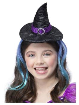 Shiny Witch Hat with Hair Smiffys