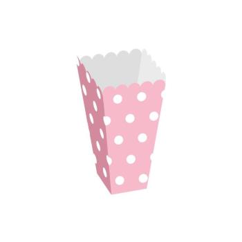 Tall Pink Polka Dot Popcorn Boxes Macadamia