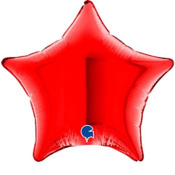 Globo de foil con forma de estrella de 4" - Rojo Grabo