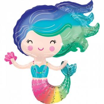 Colorful Mermaid Supershape Foil Balloon