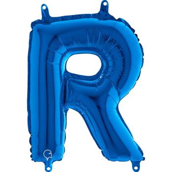 14" Letter R Foil Balloon - Blue