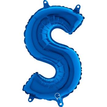 14" Letter S Foil Balloon - Blue Grabo