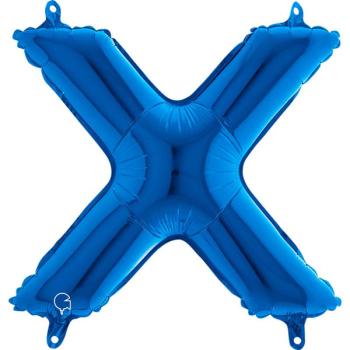 14" Letter X Foil Balloon - Blue Grabo