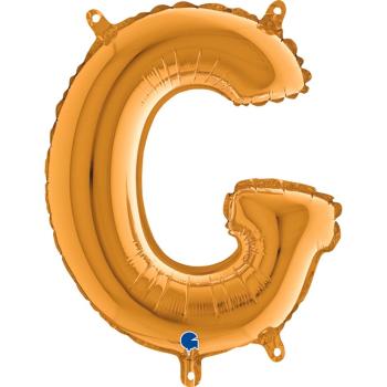 14" Letter G Foil Balloon - Gold Grabo