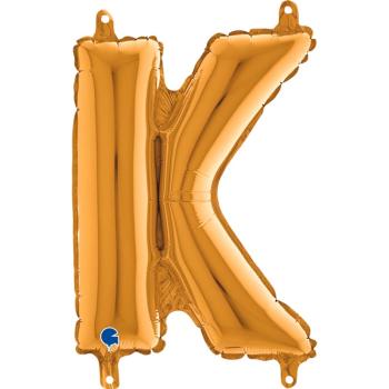 14" Letter K Foil Balloon - Gold