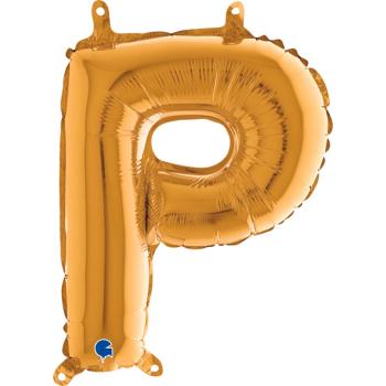 Balão Foil 14" Letra P - Ouro Grabo