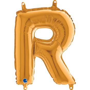 14" Letter R Foil Balloon - Gold