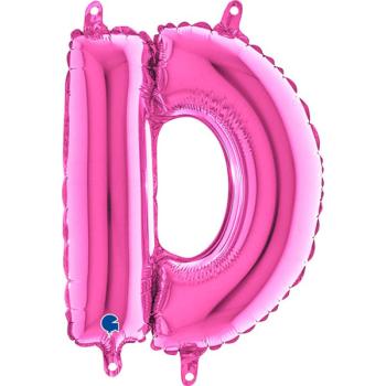 14" Letter D Foil Balloon - Fuchsia