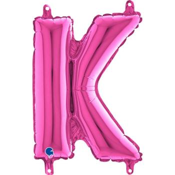 14" Letter K Foil Balloon - Fuchsia