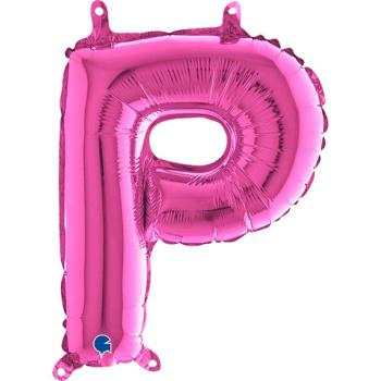 14" Letter P Foil Balloon - Fuchsia