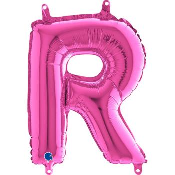 14" Letter R Foil Balloon - Fuchsia