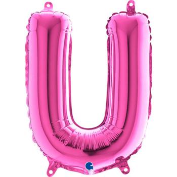 14" Letter U Foil Balloon - Fuchsia Grabo